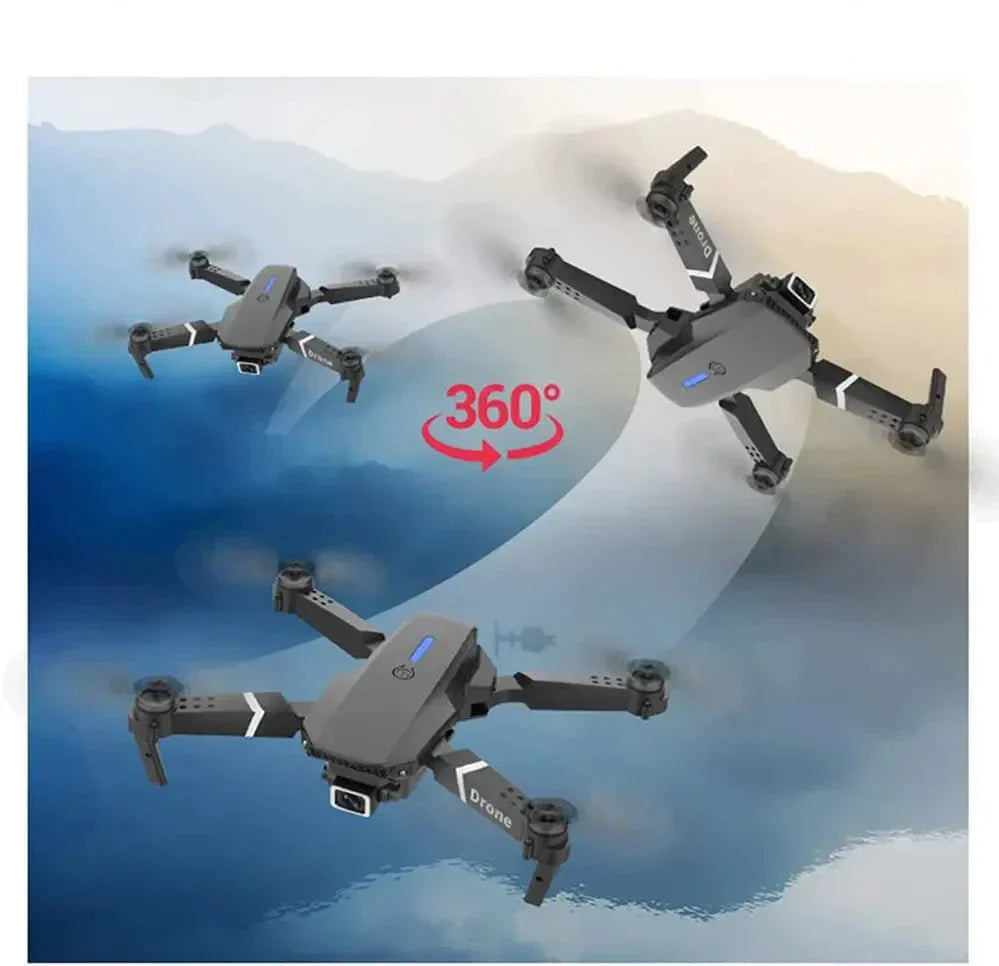 Glevato- E88 Pro Drone 4k HD Dual Camera RC VR 3D Long Battery Life Flight Path FPV Mini Drone