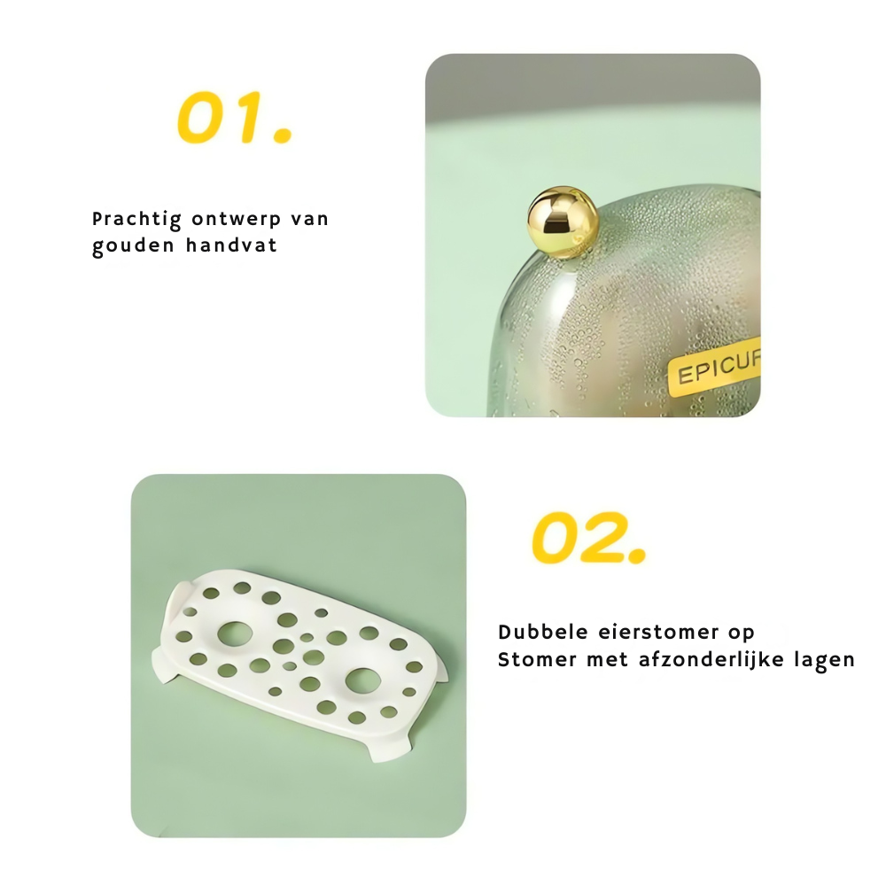 Glevato | Electric Egg Cooker Steamer Pod Vintage Style