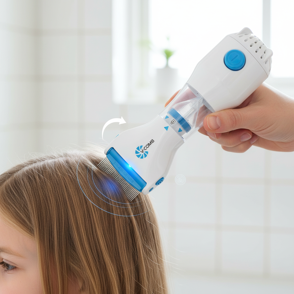 Glevato | Electric Lice Remover | Vacuum Suction Technology | Stainless Steel Comb System | Chemical-Free Nits Extraction | Integrated LED Control Light | Includes Hygiene Filter