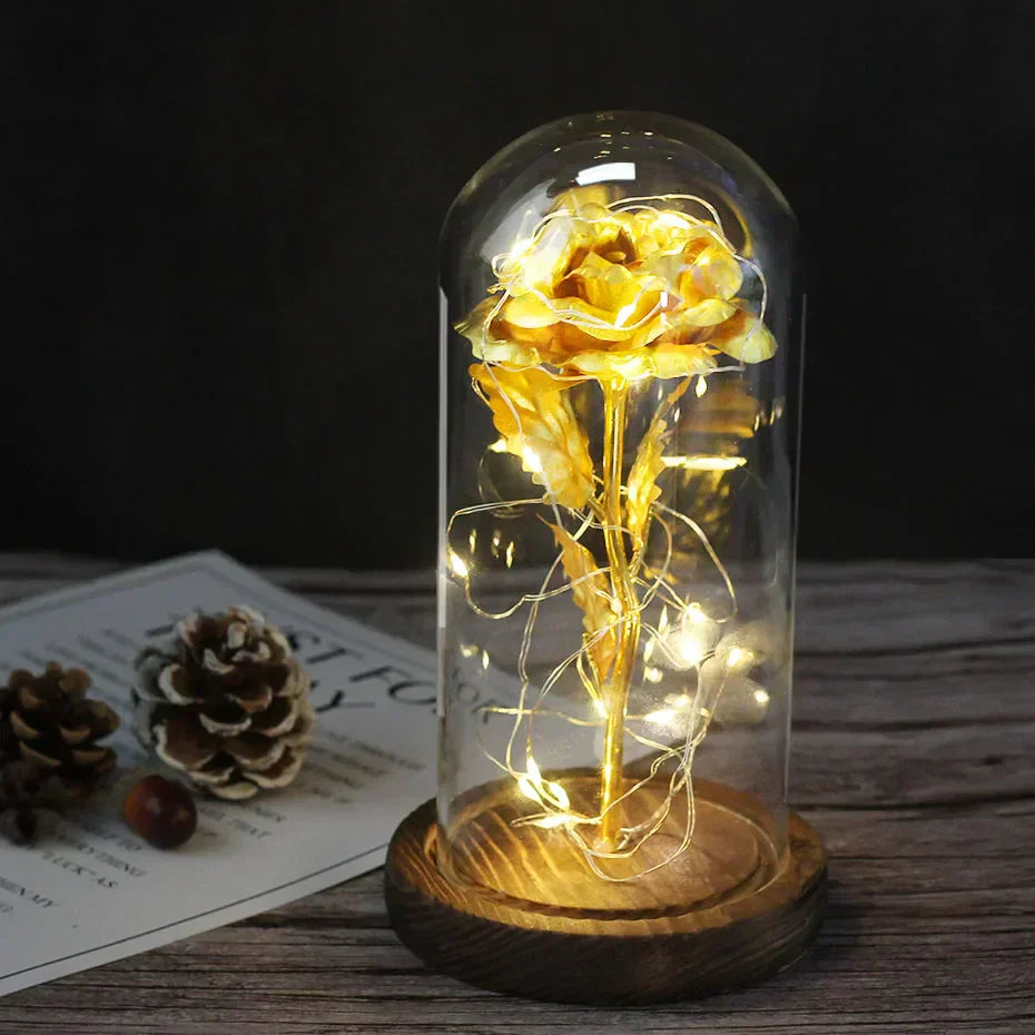 Glevato – Eternal Rose in Glass Dome with Atmospheric LED Lighting