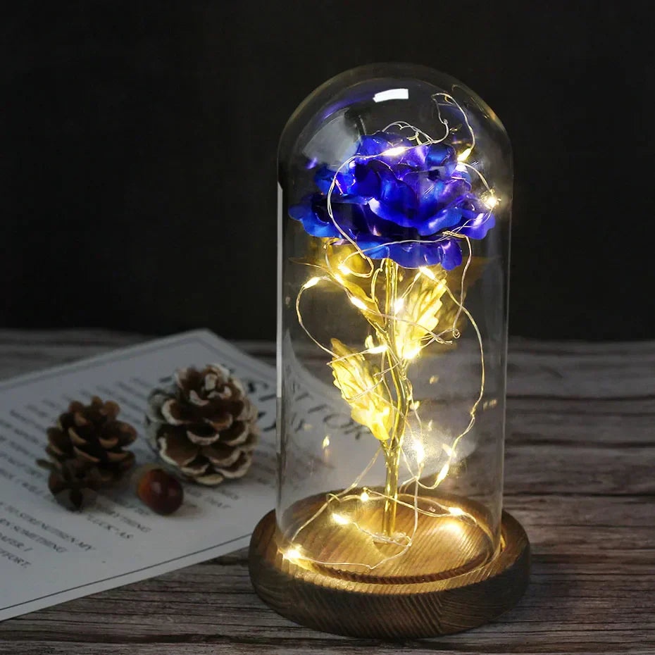 Glevato – Eternal Rose in Glass Dome with Atmospheric LED Lighting