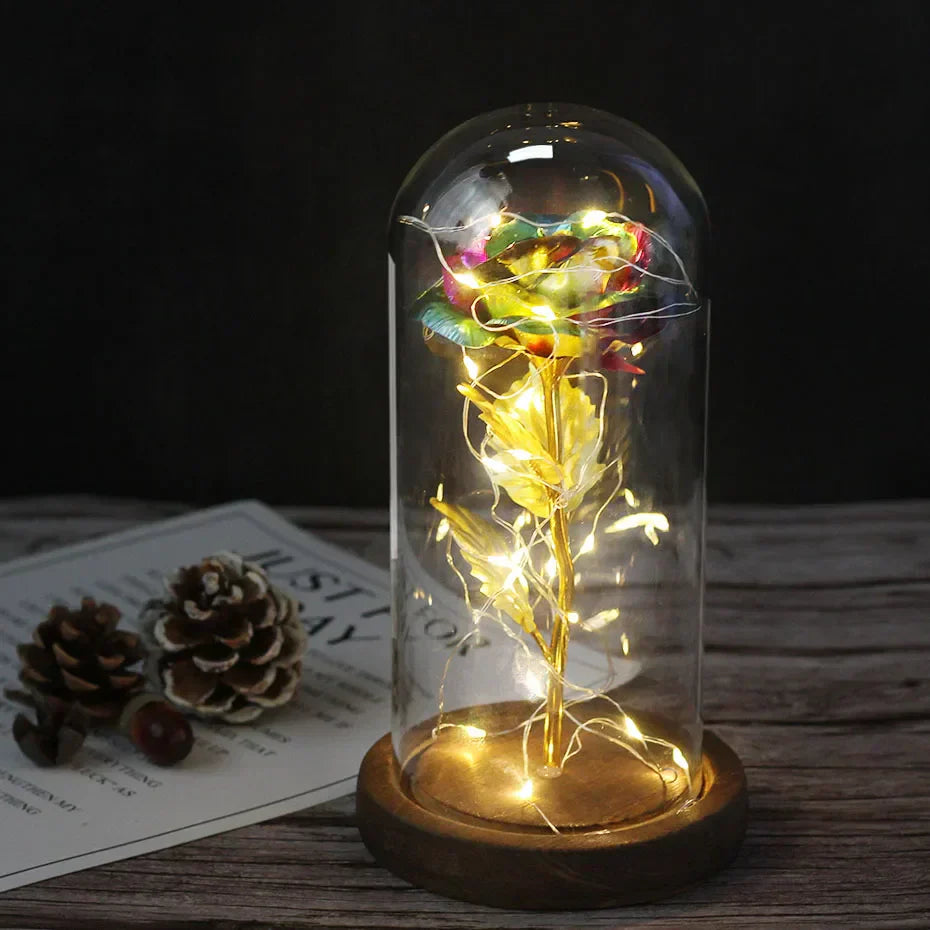 Glevato – Eternal Rose in Glass Dome with Atmospheric LED Lighting