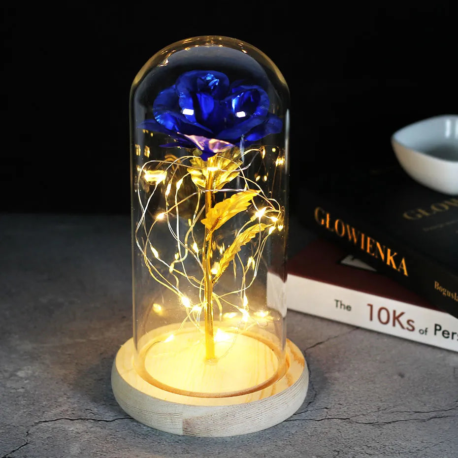 Glevato – Eternal Rose in Glass Dome with Atmospheric LED Lighting
