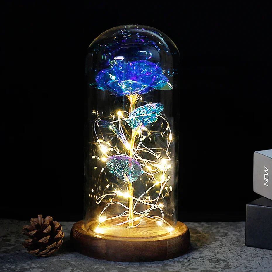 Glevato – Eternal Rose in Glass Dome with Atmospheric LED Lighting