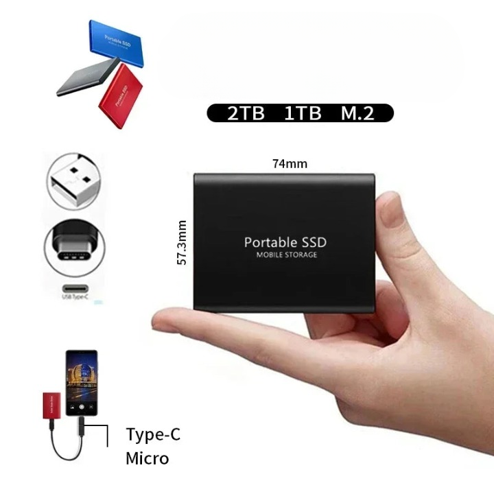 Glevato | External Portable SSD 128GB – High Transfer Speed, USB-C