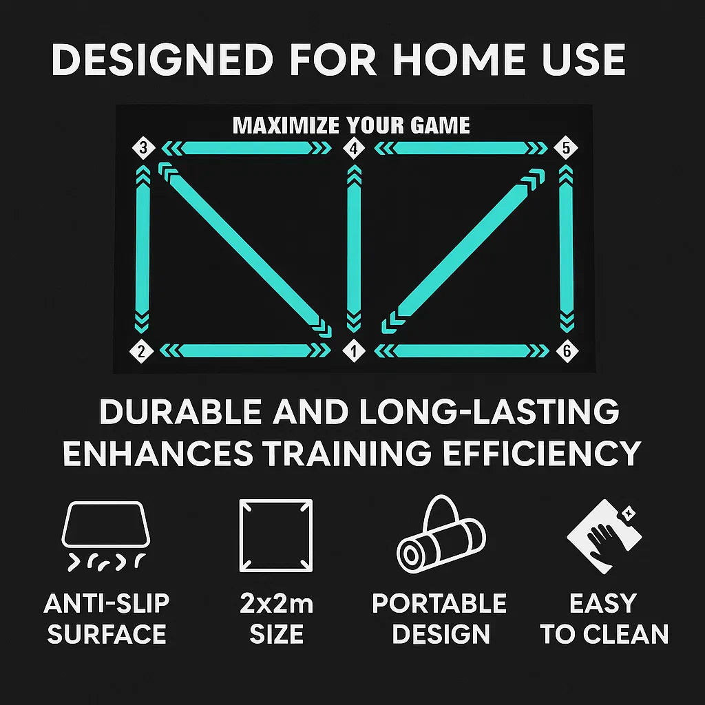 Glevato | Football Pro Training Mat | Non-Slip, 2x2m Space for Skill Improvement and Home Training