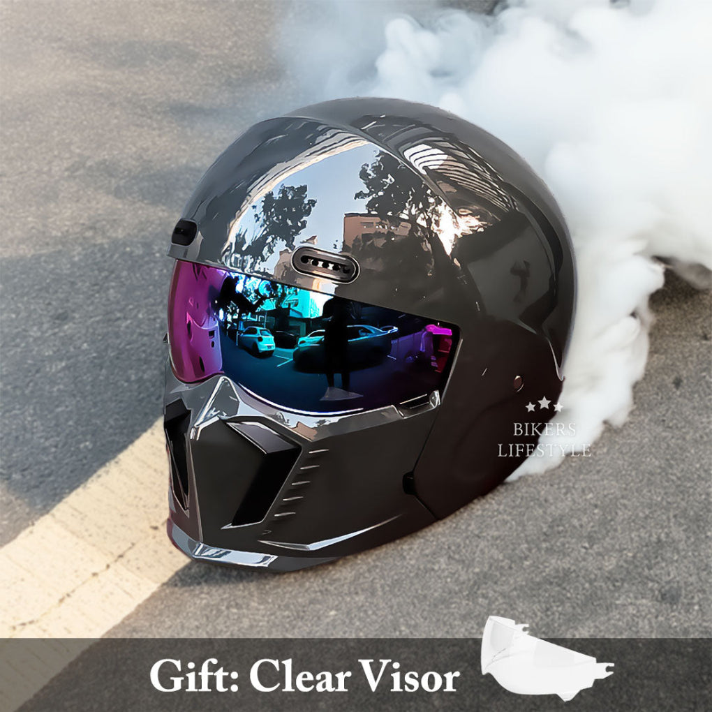 Glevato | Full Face Motorcycle Helmet with Integrated Chin Guard