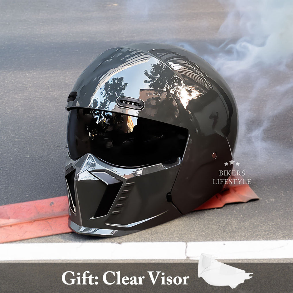Glevato | Full Face Motorcycle Helmet with Integrated Chin Guard
