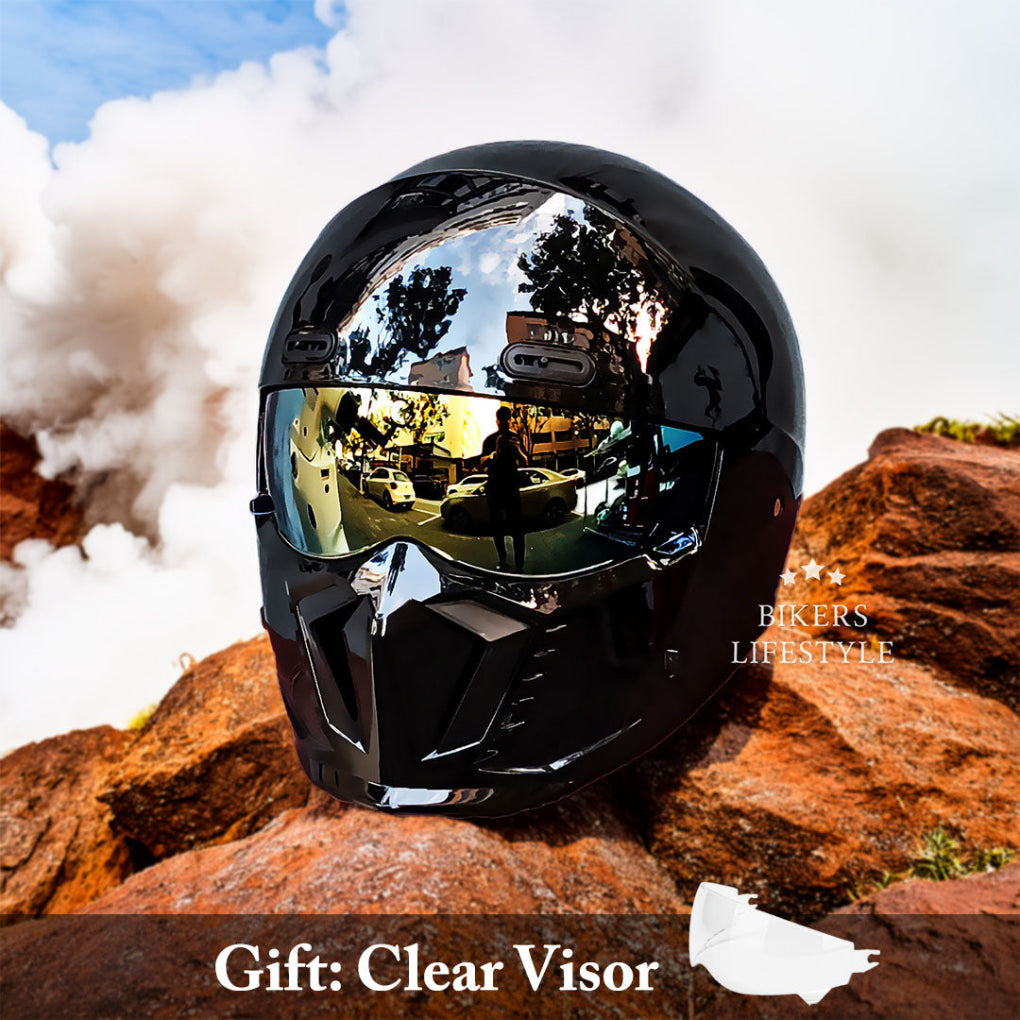 Glevato | Full Face Motorcycle Helmet with Integrated Chin Guard