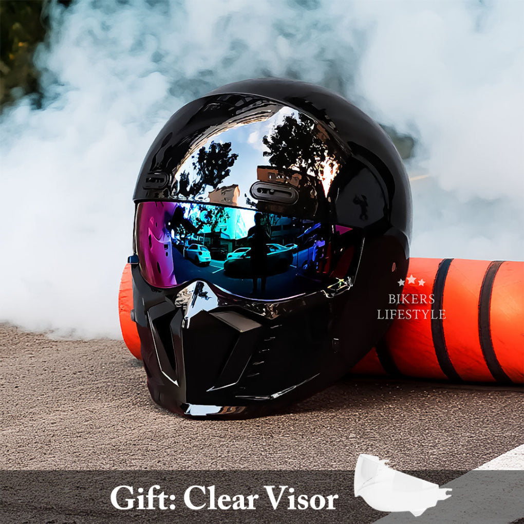 Glevato | Full Face Motorcycle Helmet with Integrated Chin Guard