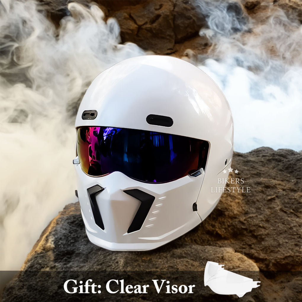 Glevato | Full Face Motorcycle Helmet with Integrated Chin Guard