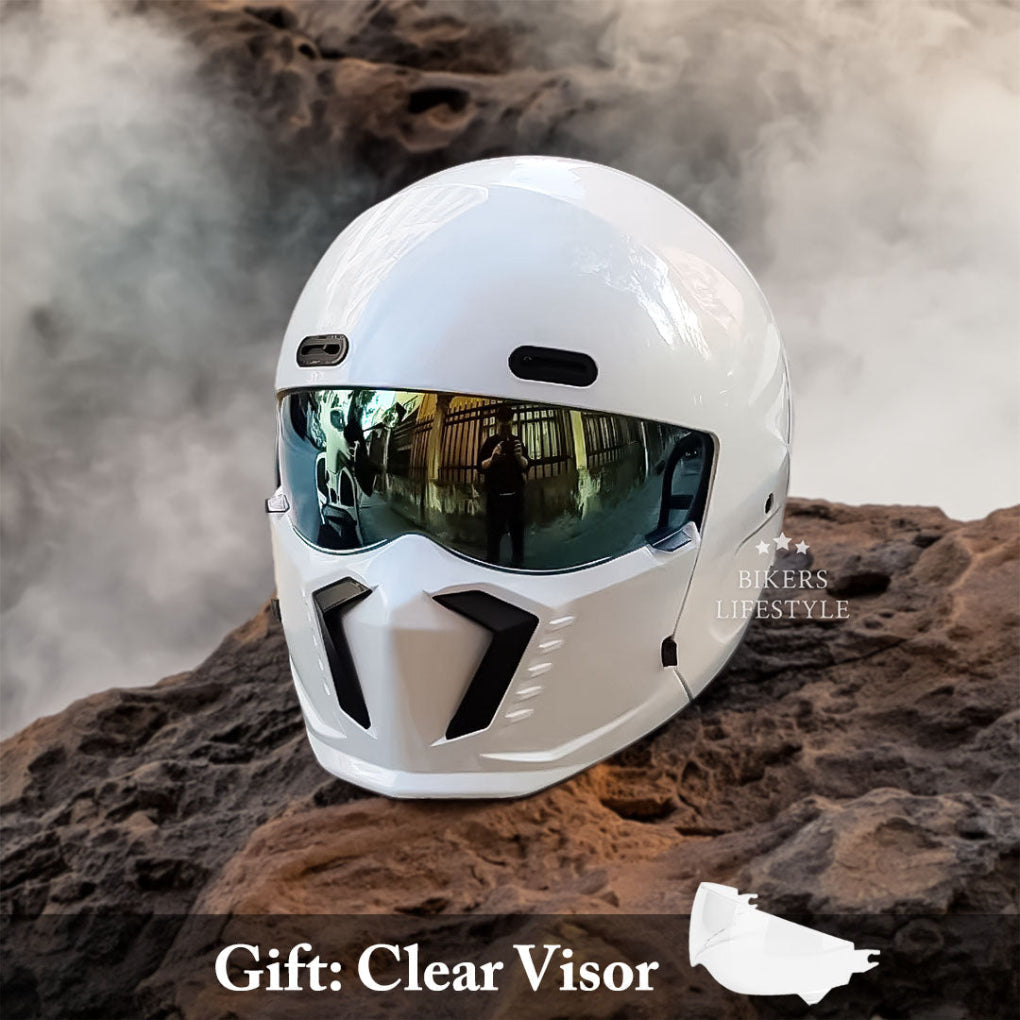 Glevato | Full Face Motorcycle Helmet with Integrated Chin Guard