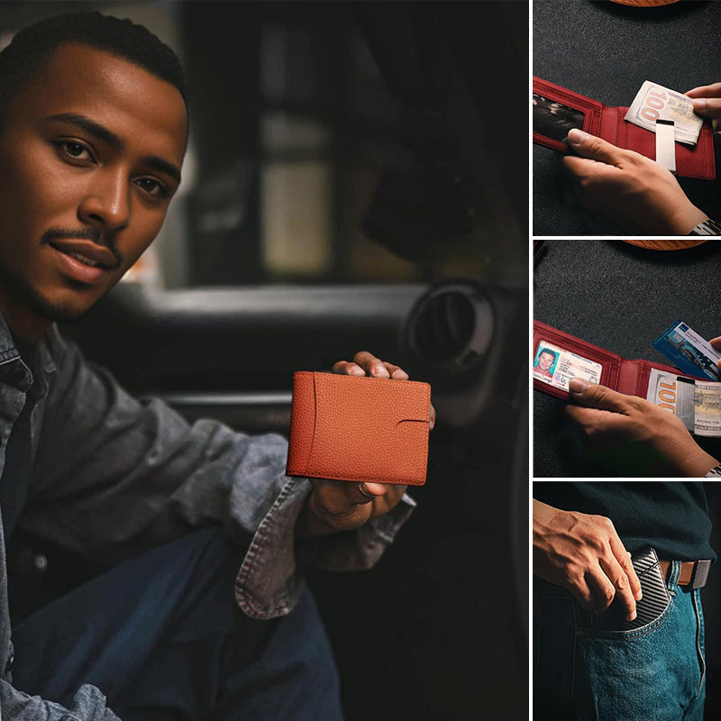 Glevato | Genuine Leather Anti-theft Swipe Card Holder
