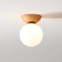 Glevato | Szklana kula lampa sufitowa | Design imitujący słojów drewna
