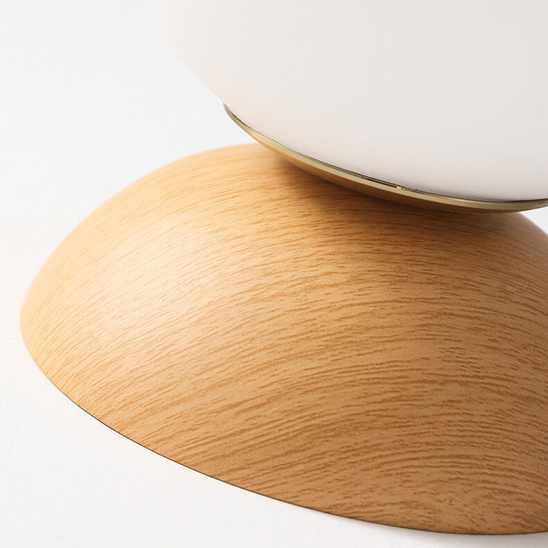 Glevato | Glass Globe Ceiling Light | Wood Grain Design