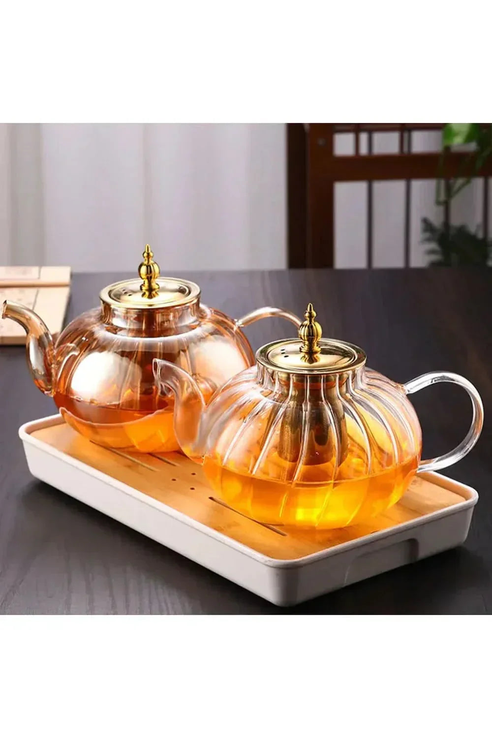 Glevato | Glass Teapot with Infuser and Lid for Loose Tea
