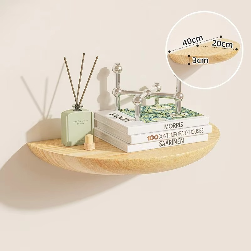 Glevato | Half-Round Wall Shelf | Stylish and Space-Saving | Natural Wood