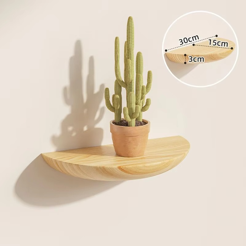 Glevato | Half-Round Wall Shelf | Stylish and Space-Saving | Natural Wood