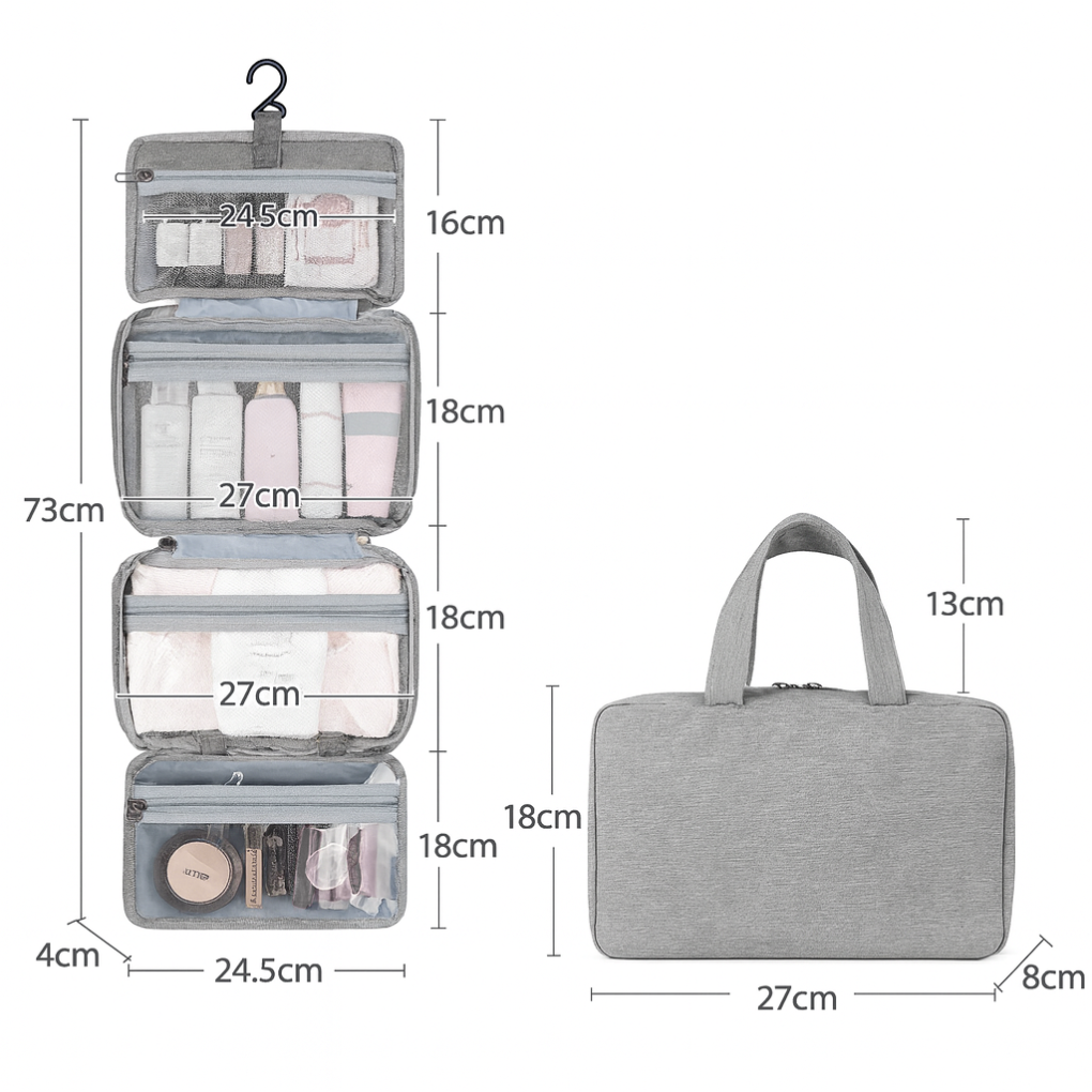 Glevato | Hanging Toiletry Bag with Multiple Compartments