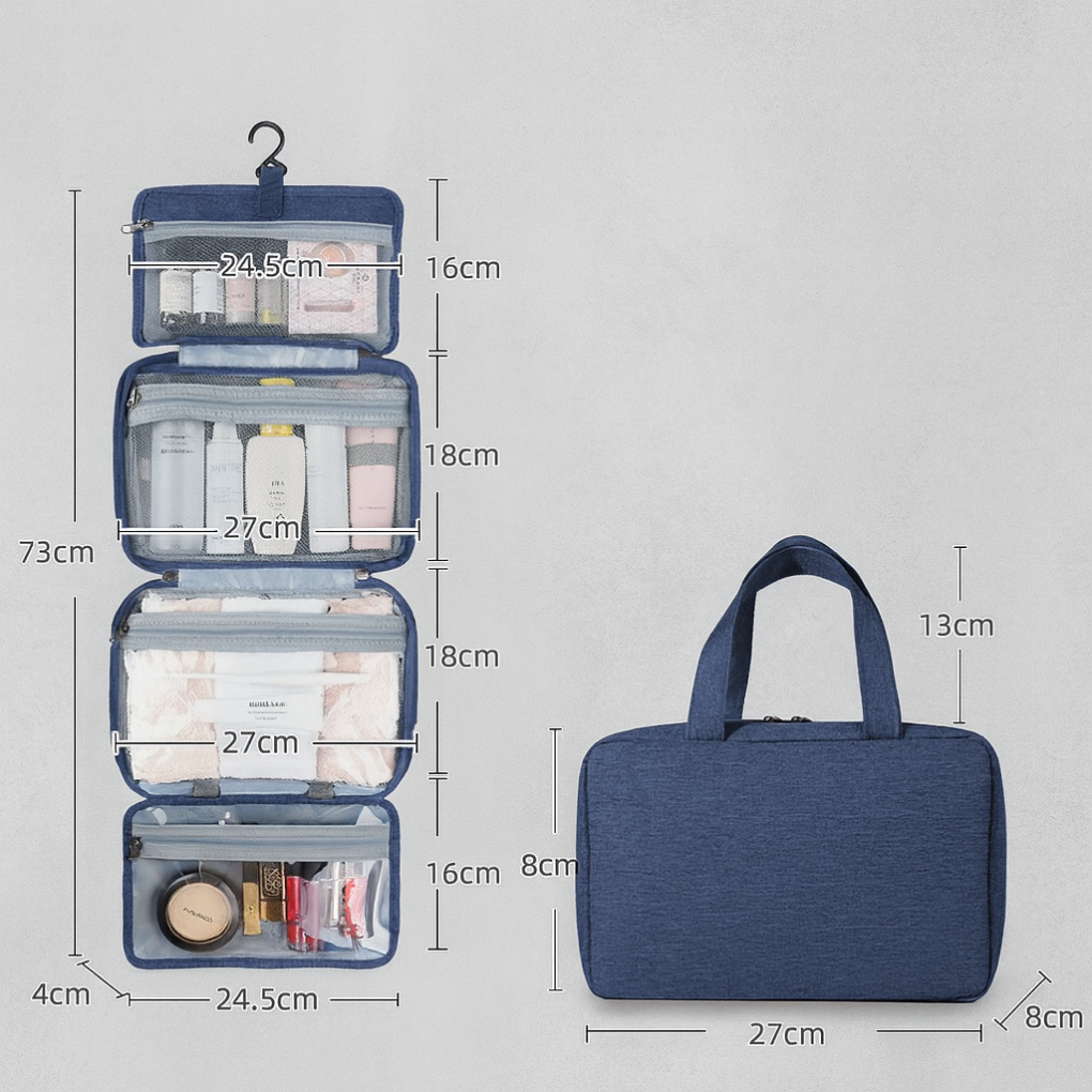 Glevato | Hanging Toiletry Bag with Multiple Compartments