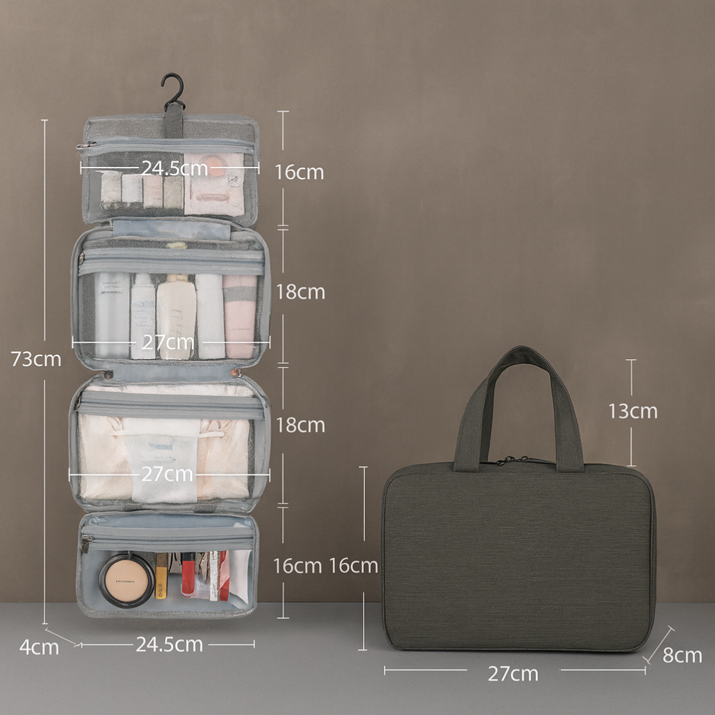 Glevato | Hanging Toiletry Bag with Multiple Compartments