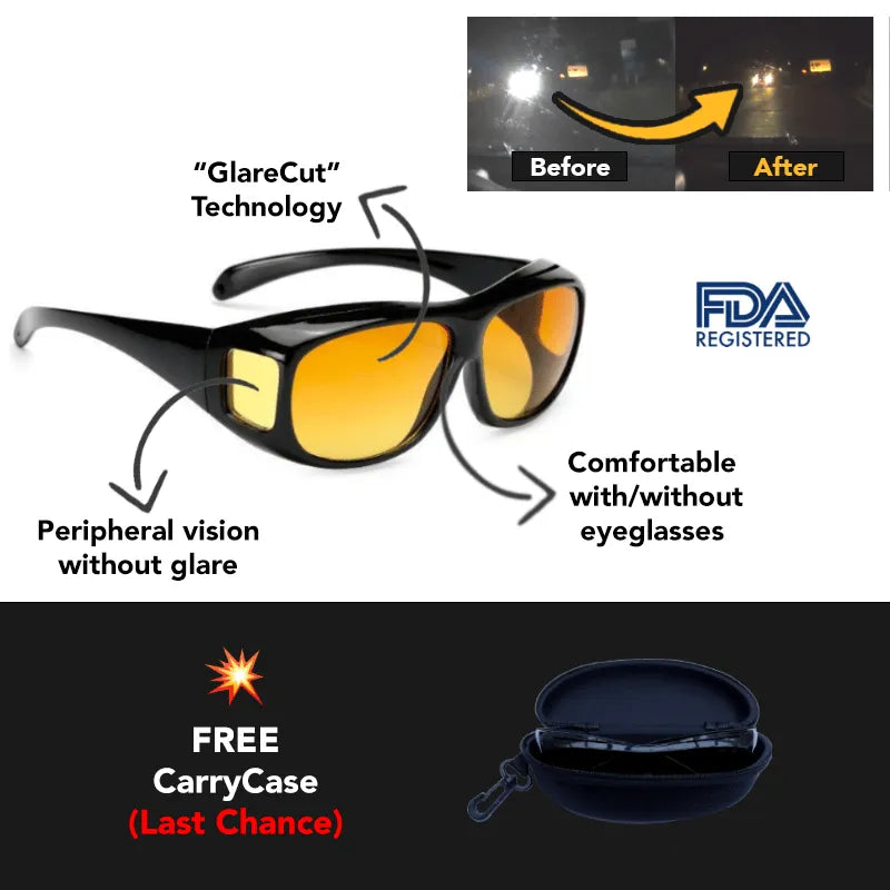 Glevato | Headlight Drive Glasses with Anti-Glare Technology Drive Safely at Night