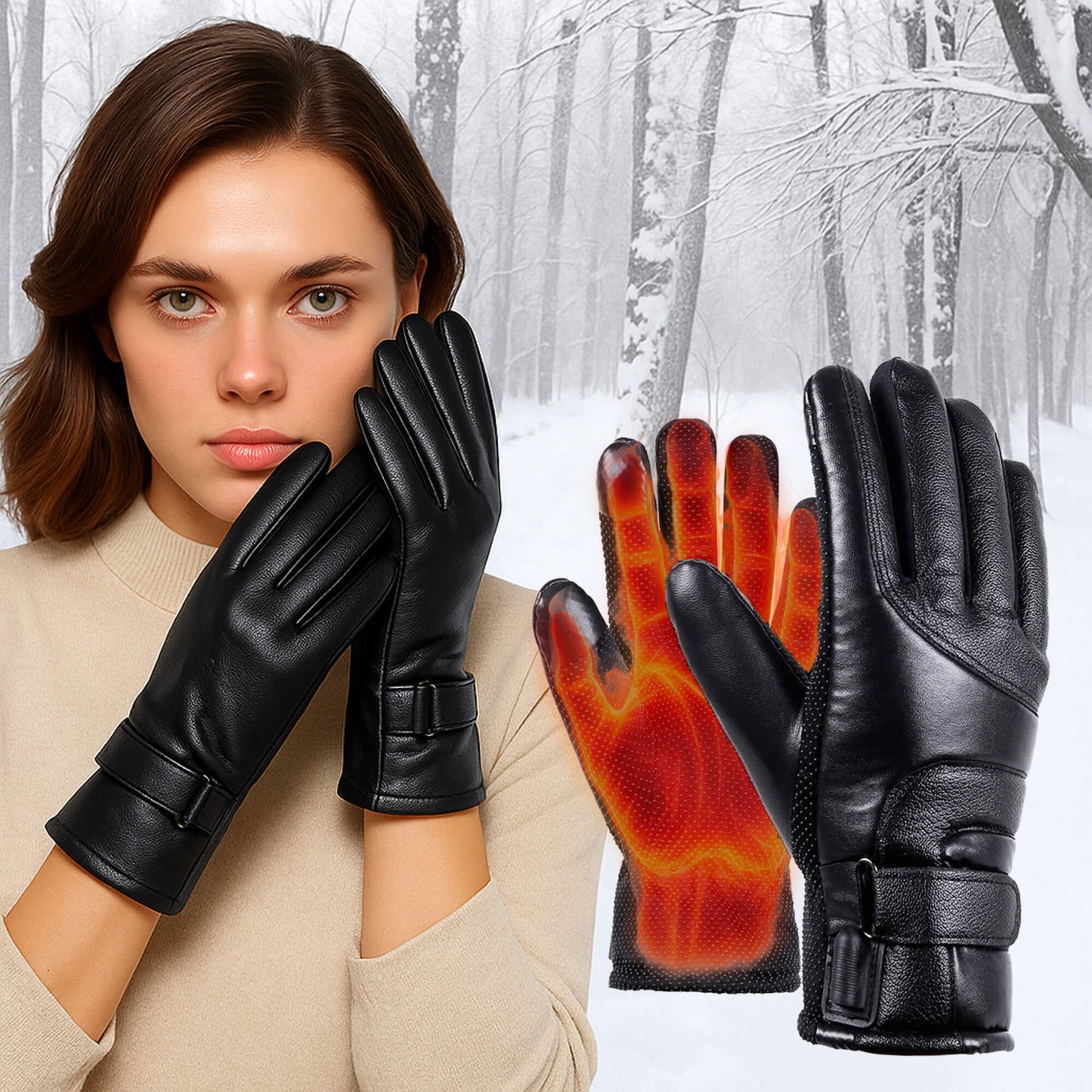 Glevato | Heated Gloves for Women UK – Women's Thermal Waterproof Winter Gloves with Touchscreen & USB Rechargeable Warm Design