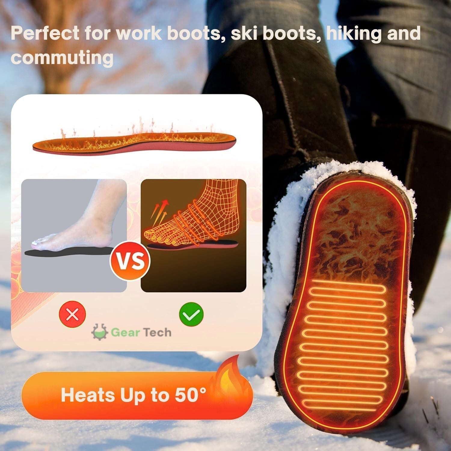 Glevato | heated insoles UK – Best thermal shoe inserts for boots, work shoes, and daily winter comfort