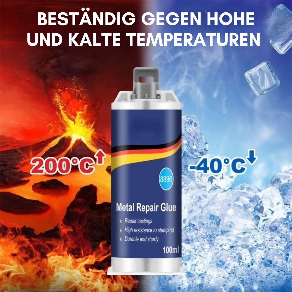 Glevato | High-Performance Metal Repair Adhesive | Industrial Adhesive for Cast Iron, Steel & Aluminum | Heat Resistant & Waterproof | 100ml Liquid Metal Repair Kit | Silver
