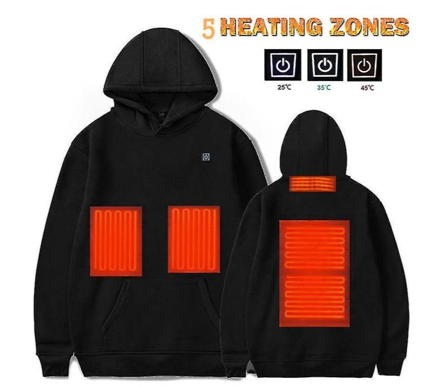 Glevato Hoodies, USB Electric Heating Lightweight Hoodie Sweatshirt Jacket
