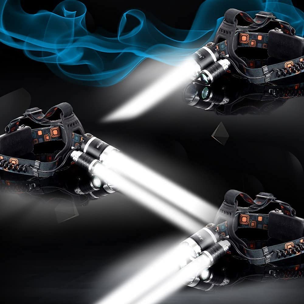 Glevato | Hqdz-Td 20000 Lumen Rechargeable Headlamp - Waterproof, Adjustable Light for Outdoors, Hunting, Camping