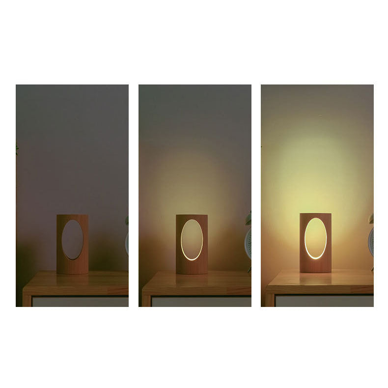 Glevato | Japanese Solid Wood Rectangular Column LED Night Lamp USB Table Lamp