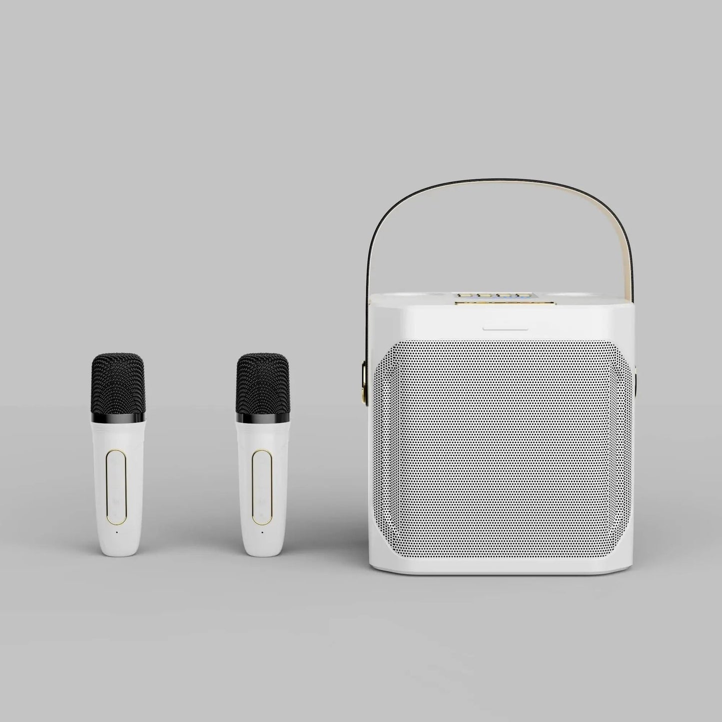 Glevato | Karaoke Bluetooth Speaker – 360° Surround Wireless Subwoofer with Dual Mics