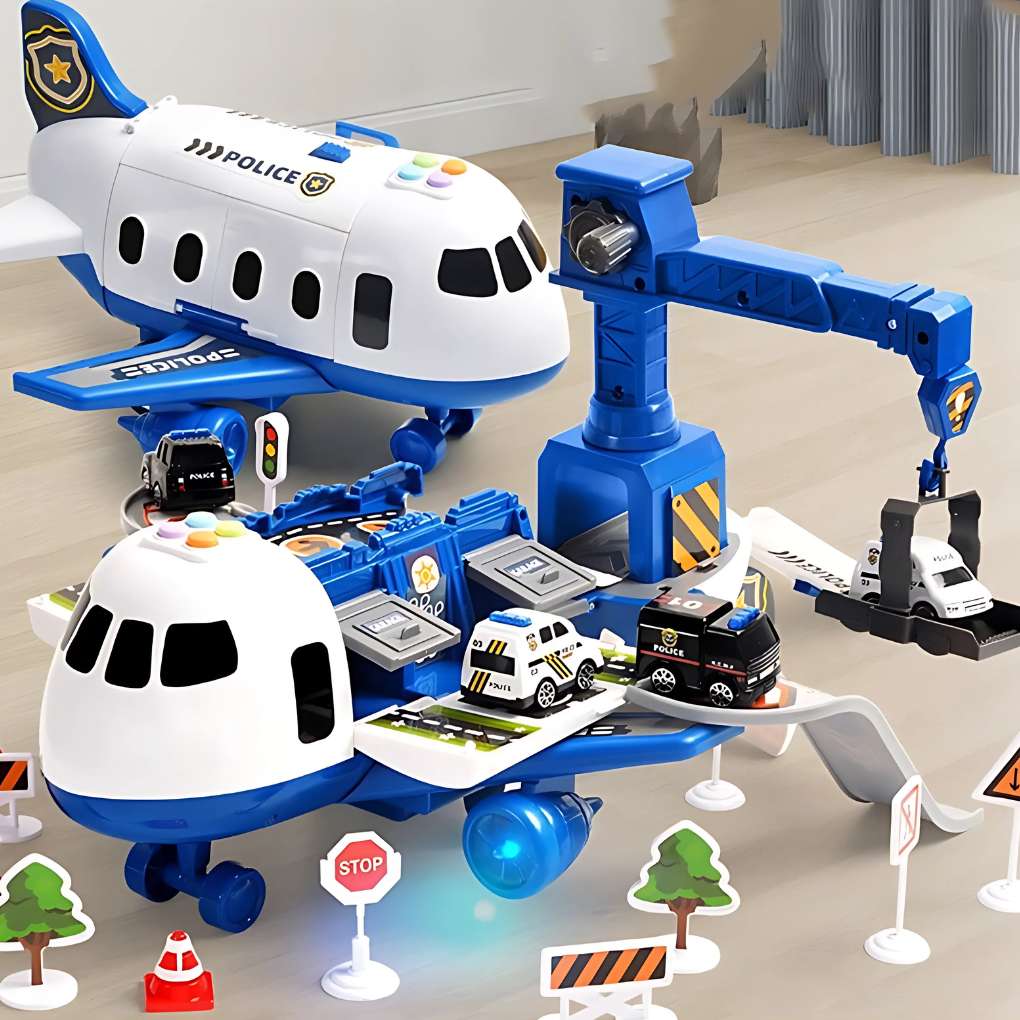 Glevato | Kids Deformation Airplane Toy with Storage & Tracks