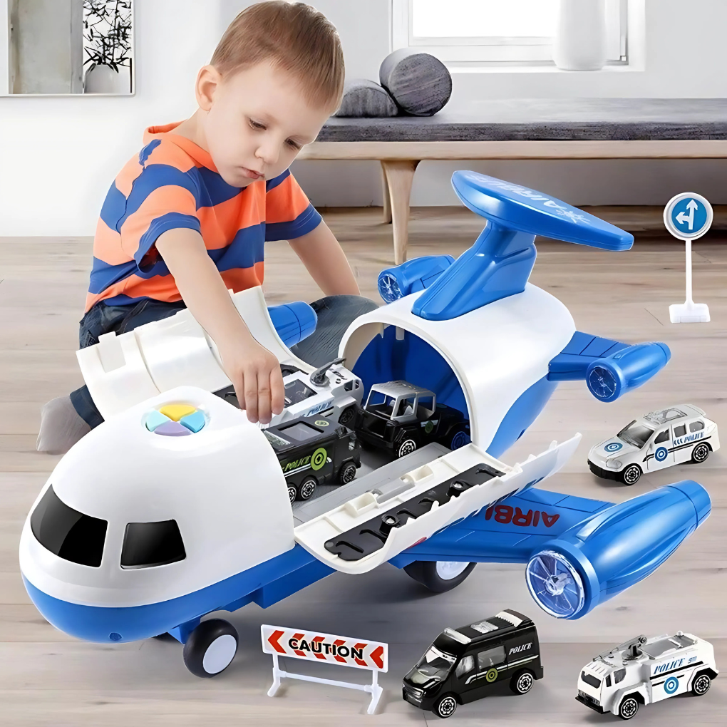 Glevato | Kids Deformation Airplane Toy with Storage & Tracks