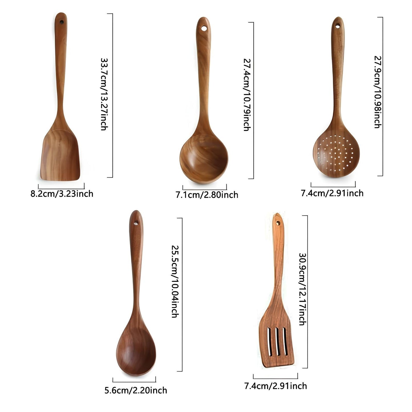 Glevato Kitchen Utensils Set in Natural Wood