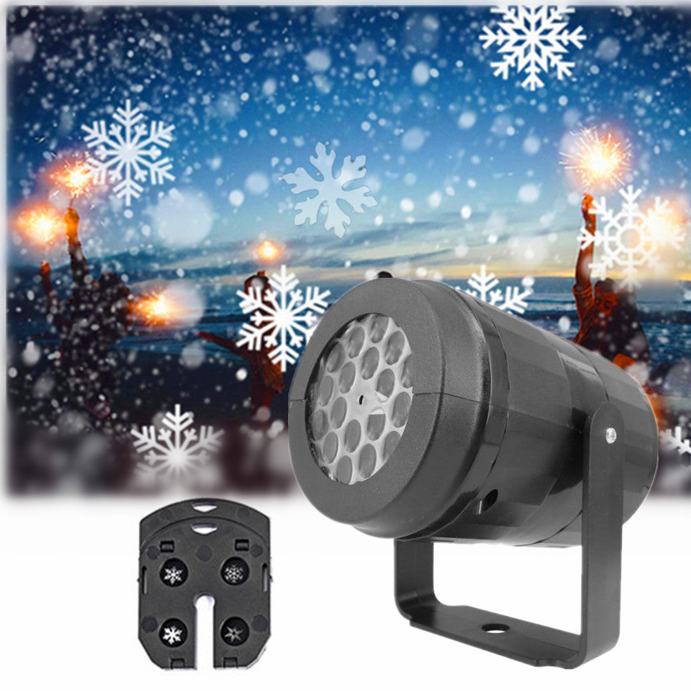 Glevato | LED Christmas Projector Snowflake Light Show – Waterproof Outdoor Lamp with 16 Patterns