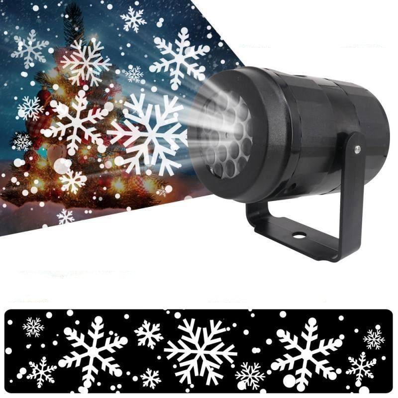 Glevato | LED Christmas Projector Snowflake Light Show – Waterproof Outdoor Lamp with 16 Patterns