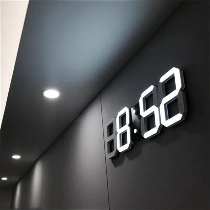 Glevato | LumiSync 3D LED Wall Clock – Modern Digital Clock with Dimmable Lighting