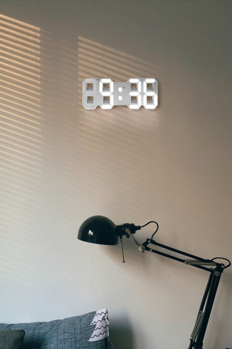 Glevato | LumiSync 3D LED Wall Clock – Modern Digital Clock with Dimmable Lighting