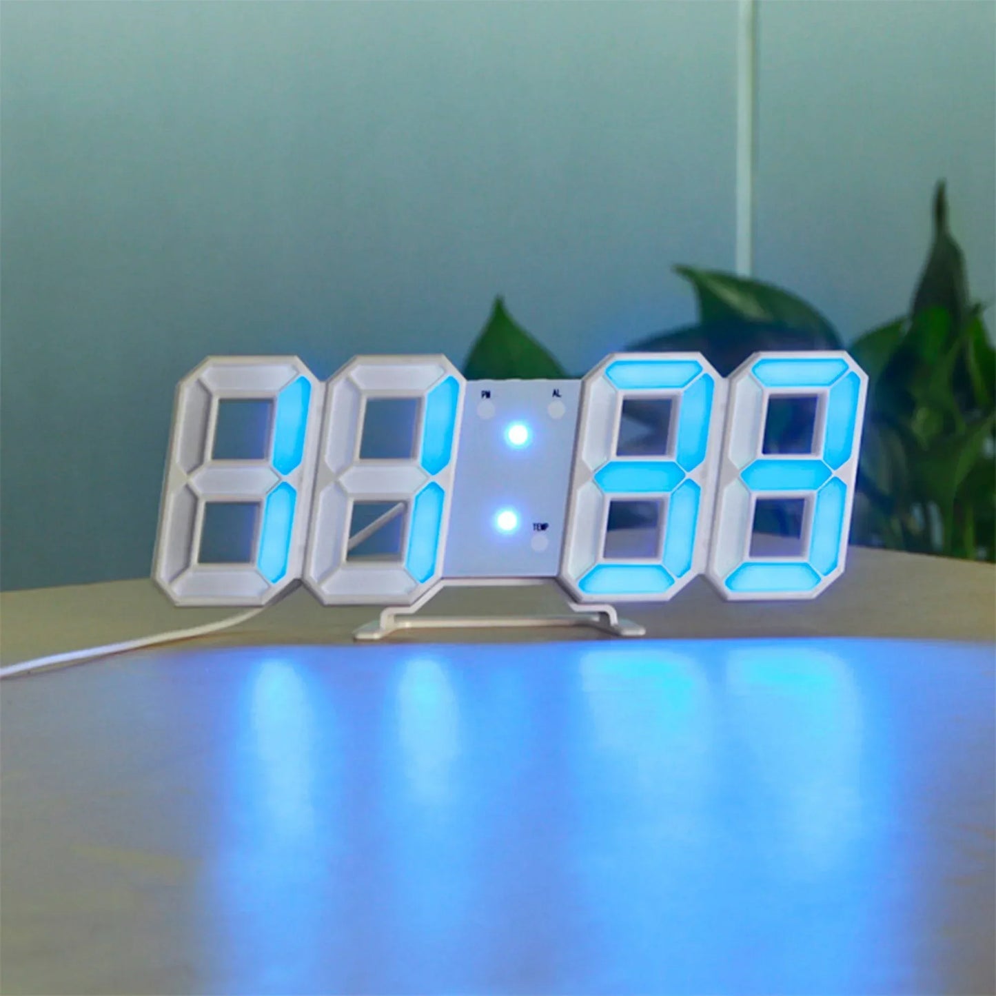 Glevato | LumiSync 3D LED Wall Clock – Modern Digital Clock with Dimmable Lighting