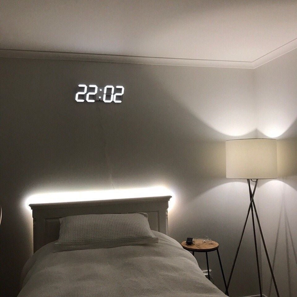 Glevato | LumiSync 3D LED Wall Clock – Modern Digital Clock with Dimmable Lighting