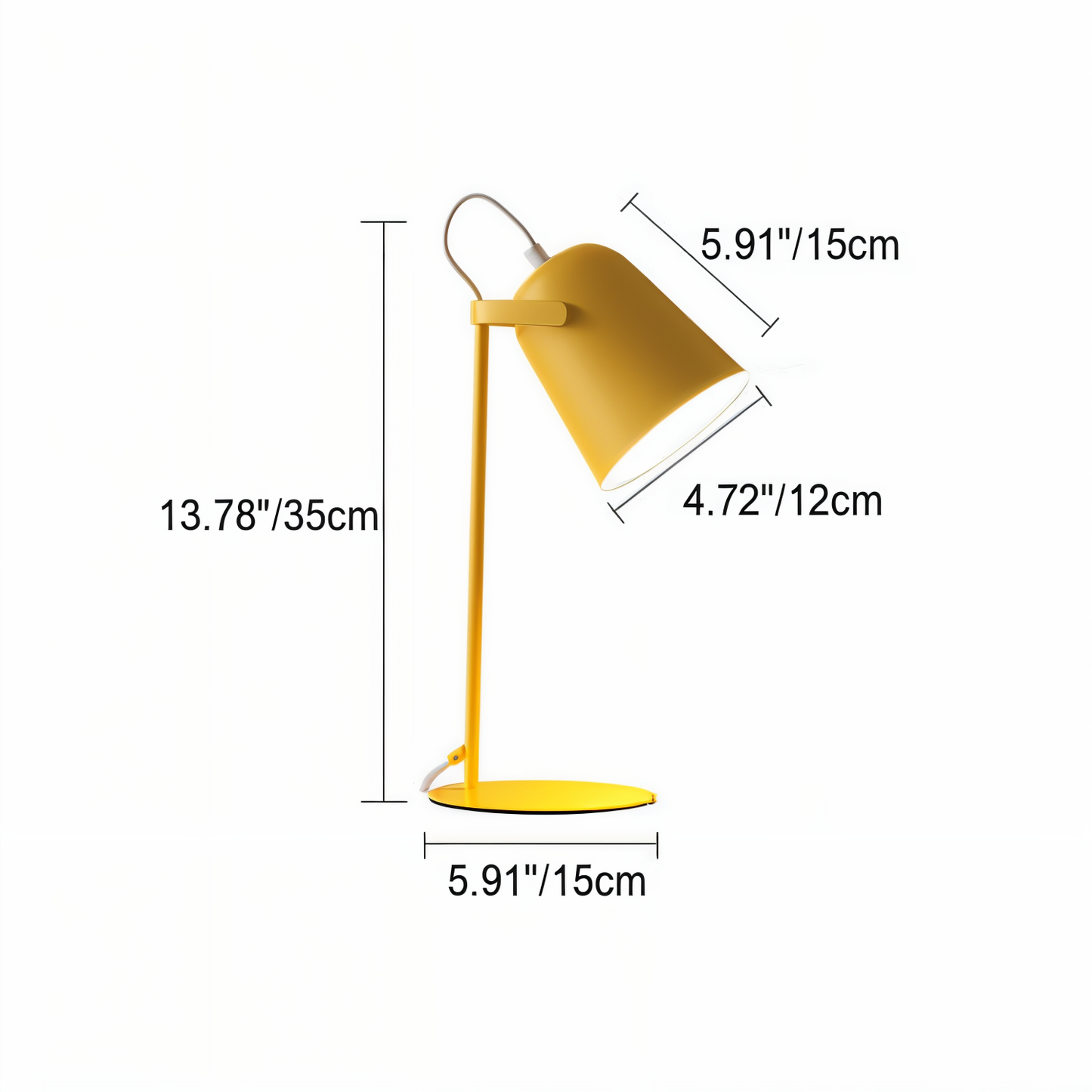 Glevato | Macaron Table Lamp - Nordic Yellow Desk Lamp - Adjustable Lamp