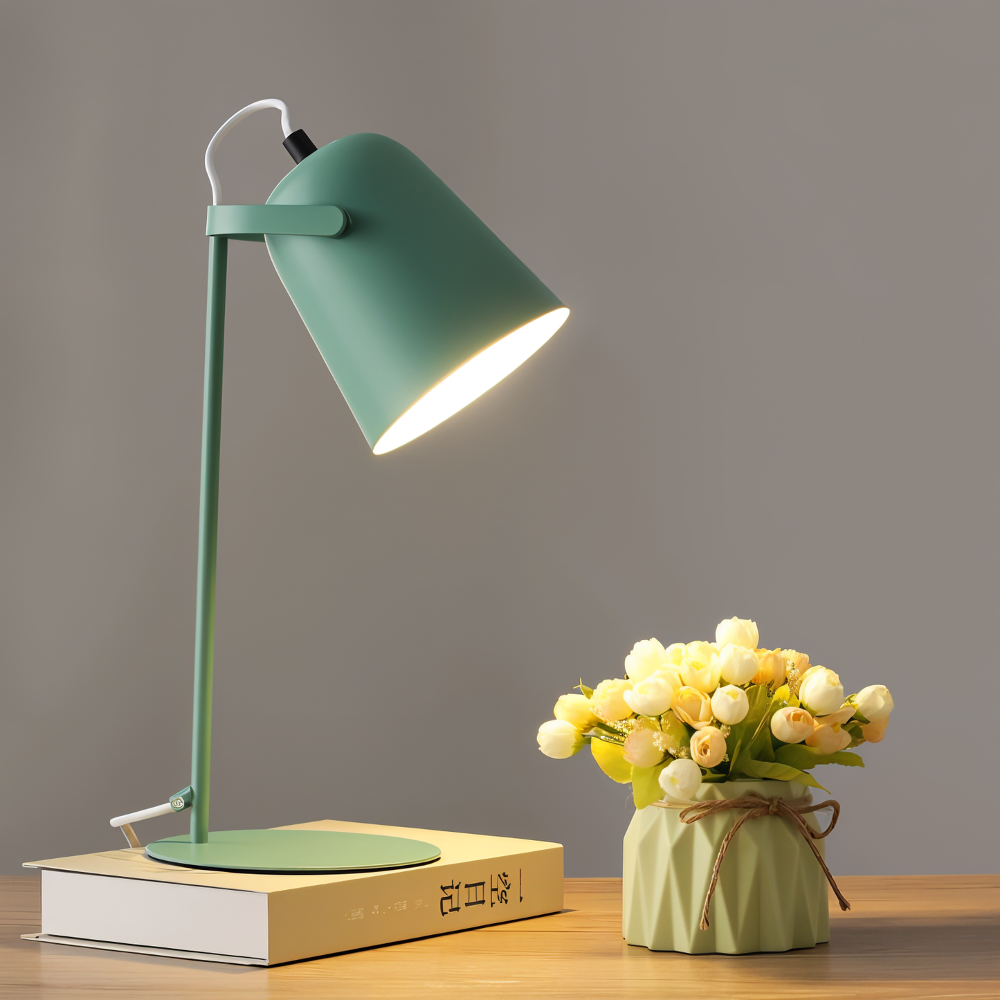 Glevato | Macaron Table Lamp - Nordic Yellow Desk Lamp - Adjustable Lamp