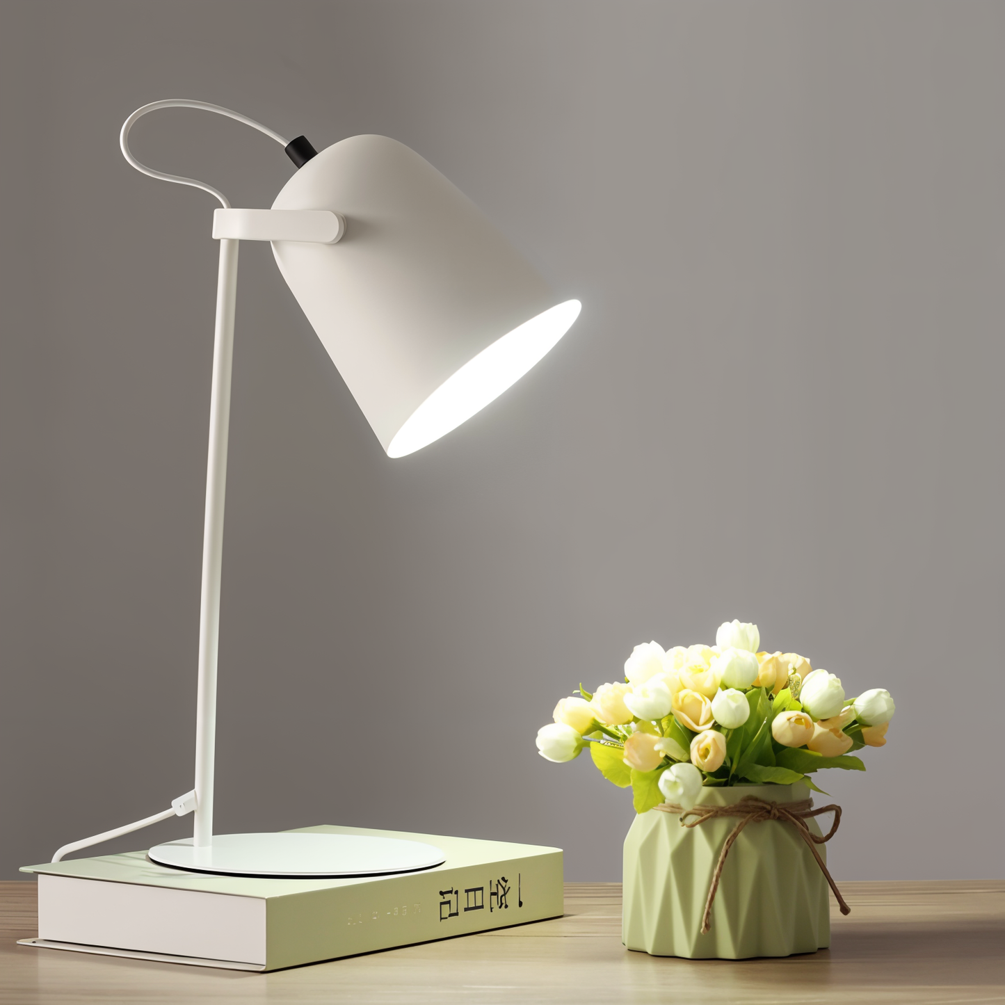 Glevato | Macaron Table Lamp - Nordic Yellow Desk Lamp - Adjustable Lamp