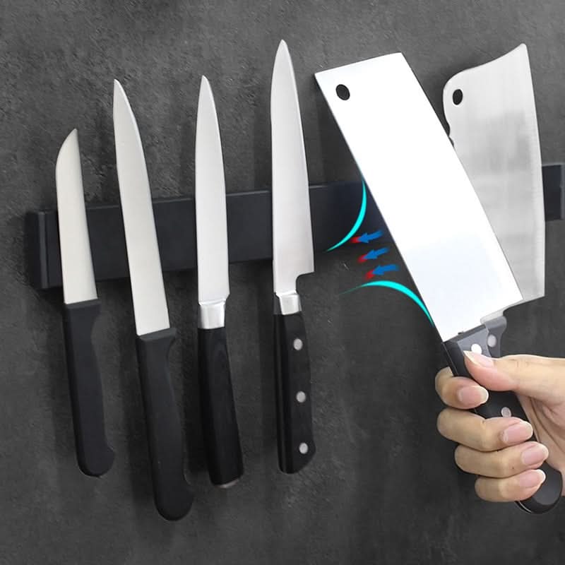 Glevato | Magnetic Knife Holder – Wall Mounted Black Steel Storage
