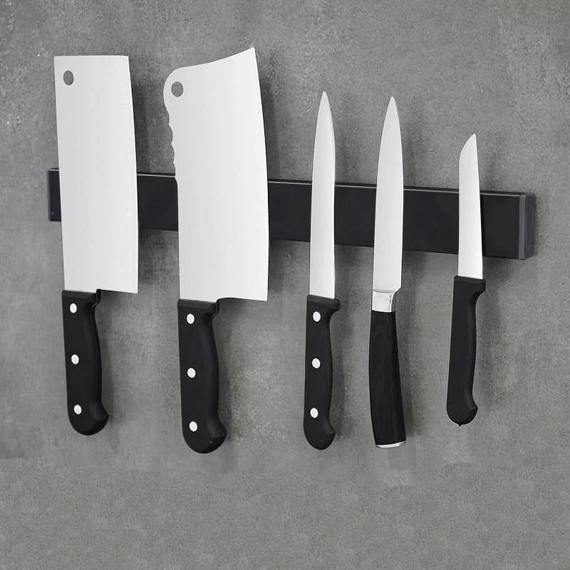 Glevato | Magnetic Knife Holder – Wall Mounted Black Steel Storage