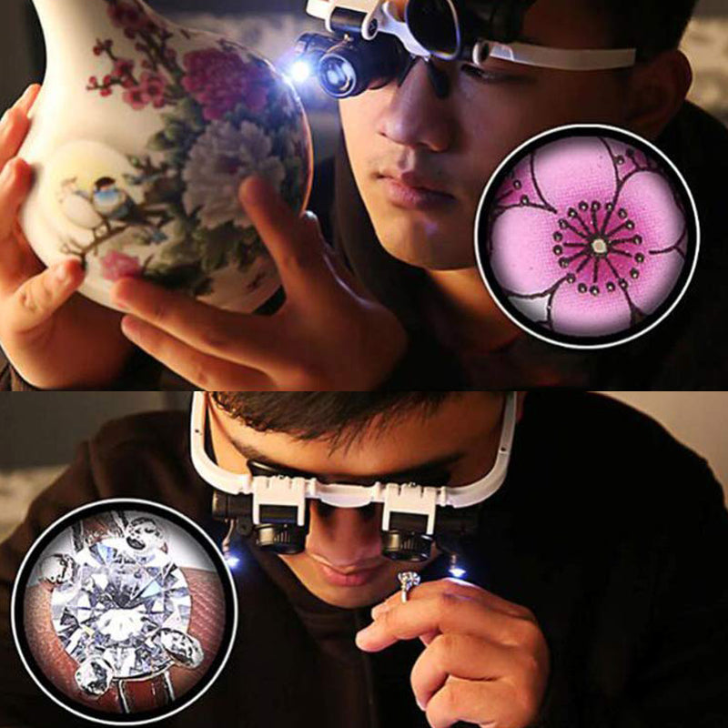 Glevato | Magnifying Glasses with LED Lights for Double Eyes