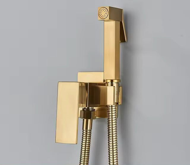 Glevato | Matte Black Bidet Shower Faucet in Solid Brass, Hygienic Shower, Hot-Cold Mixing Valve, Toilet Faucet for Muslim Use