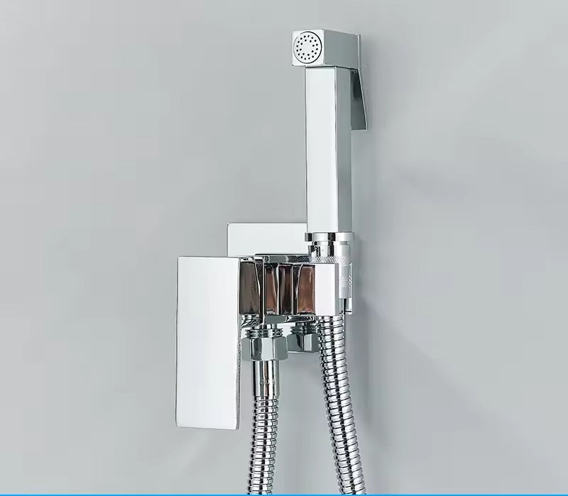 Glevato | Matte Black Bidet Shower Faucet in Solid Brass, Hygienic Shower, Hot-Cold Mixing Valve, Toilet Faucet for Muslim Use